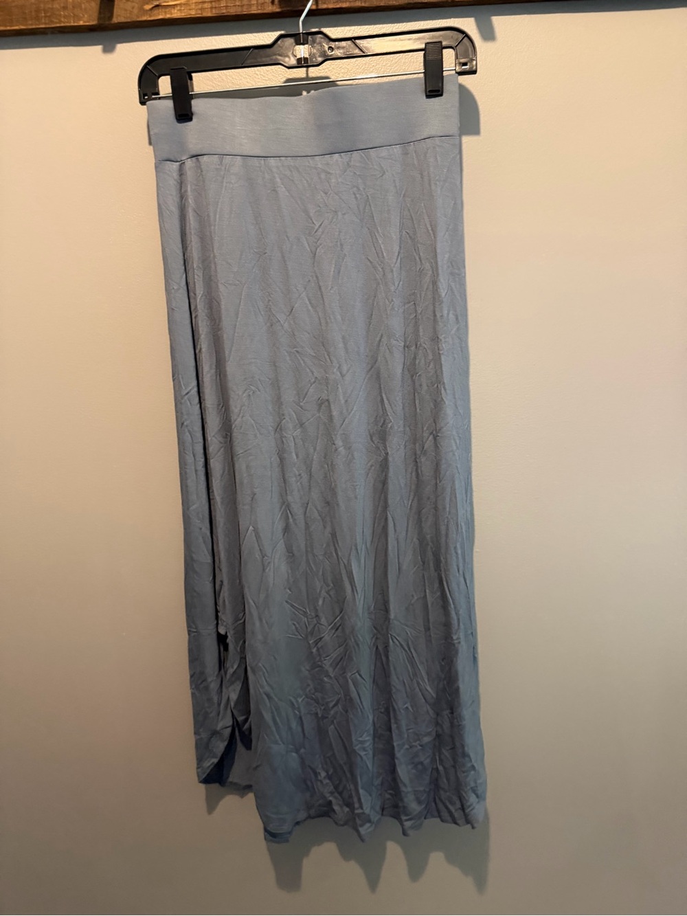 Light Blue Maxi Skirt with Elastic Waistband